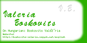 valeria boskovits business card